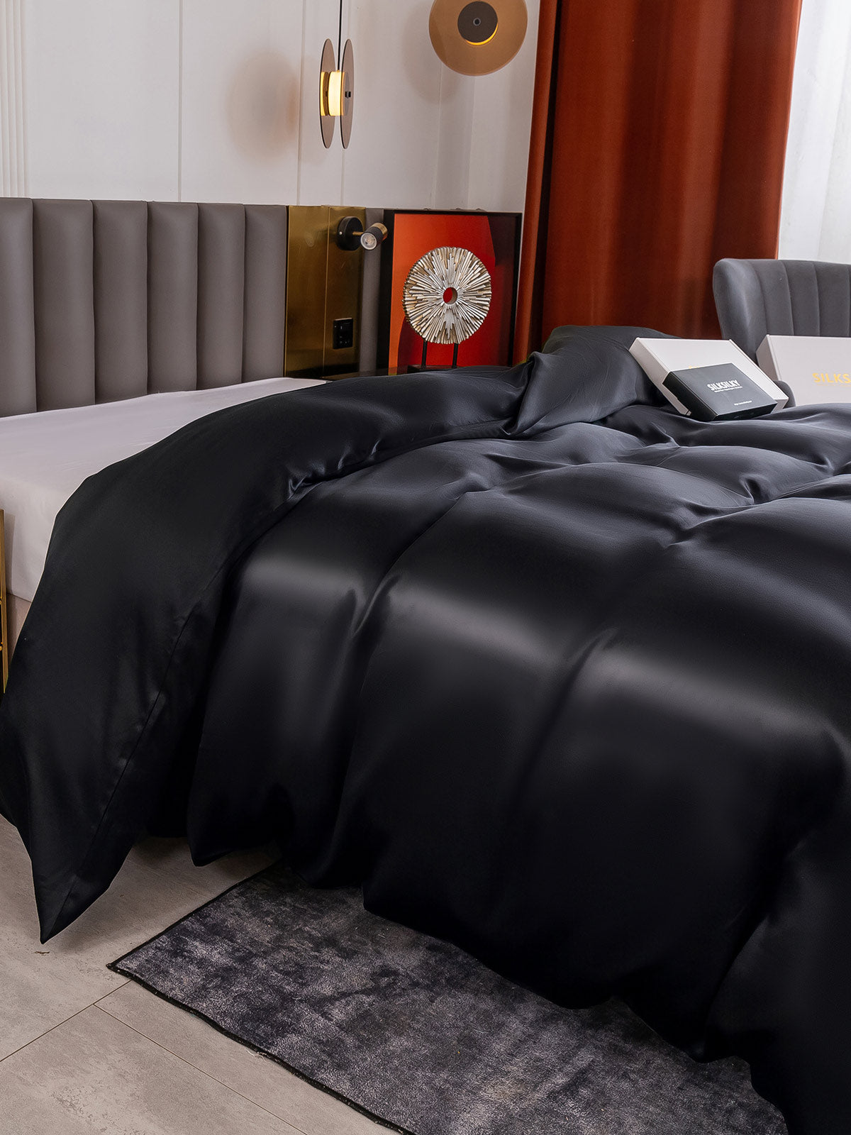 [Zwart] SilkSilky-NL 19Momme Duvet Covers 002