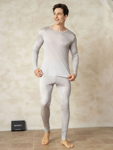 [Zilver] SilkSilky-NL Long Sleeve Round Neck Heren Lange Onderkleding 003