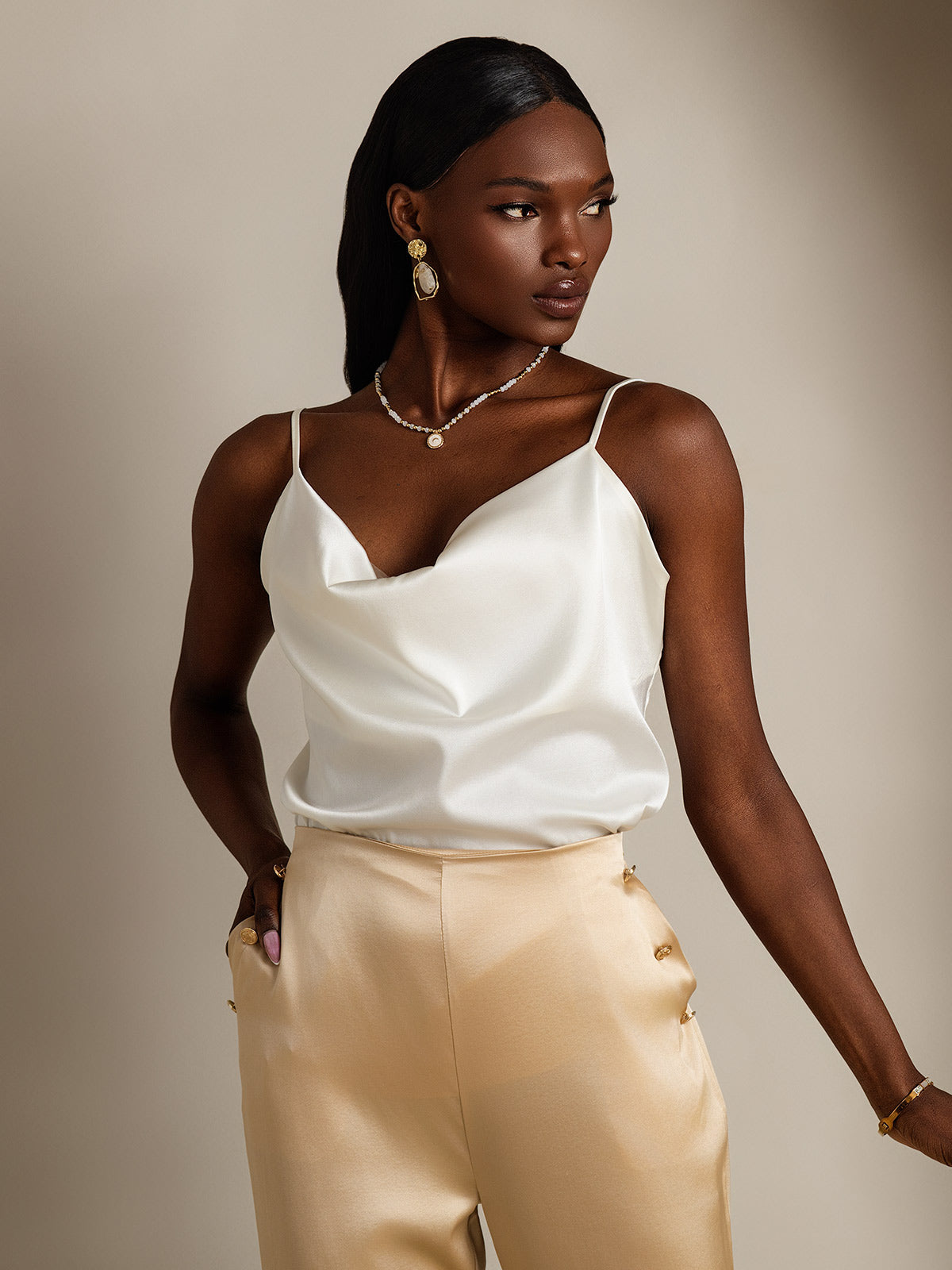 [Wit] SilkSilky-NL 19Momme Zijde Camisoles 005