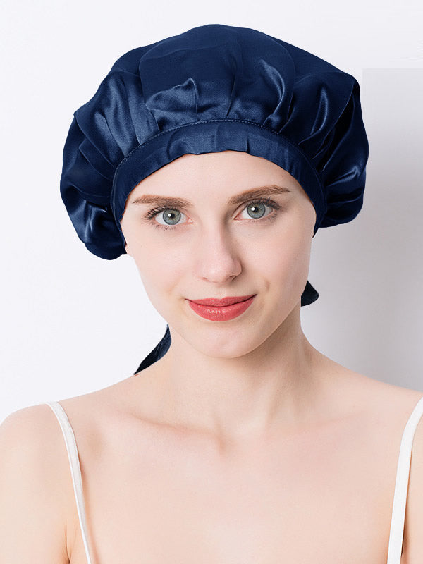 SilkSilky NL Pure Silk Sleep Cap Donkerblauw 001