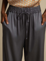 [Donkergrijs] SilkSilky-NL 19Momme Womens Pants 004