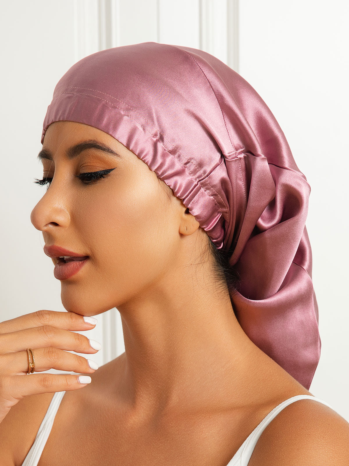 SilkSilky-NL Sleep Cap BleekMauve 002