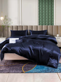 SilkSilky NL 25Momme Pure Silk Bedding Set Donkerblauw 001