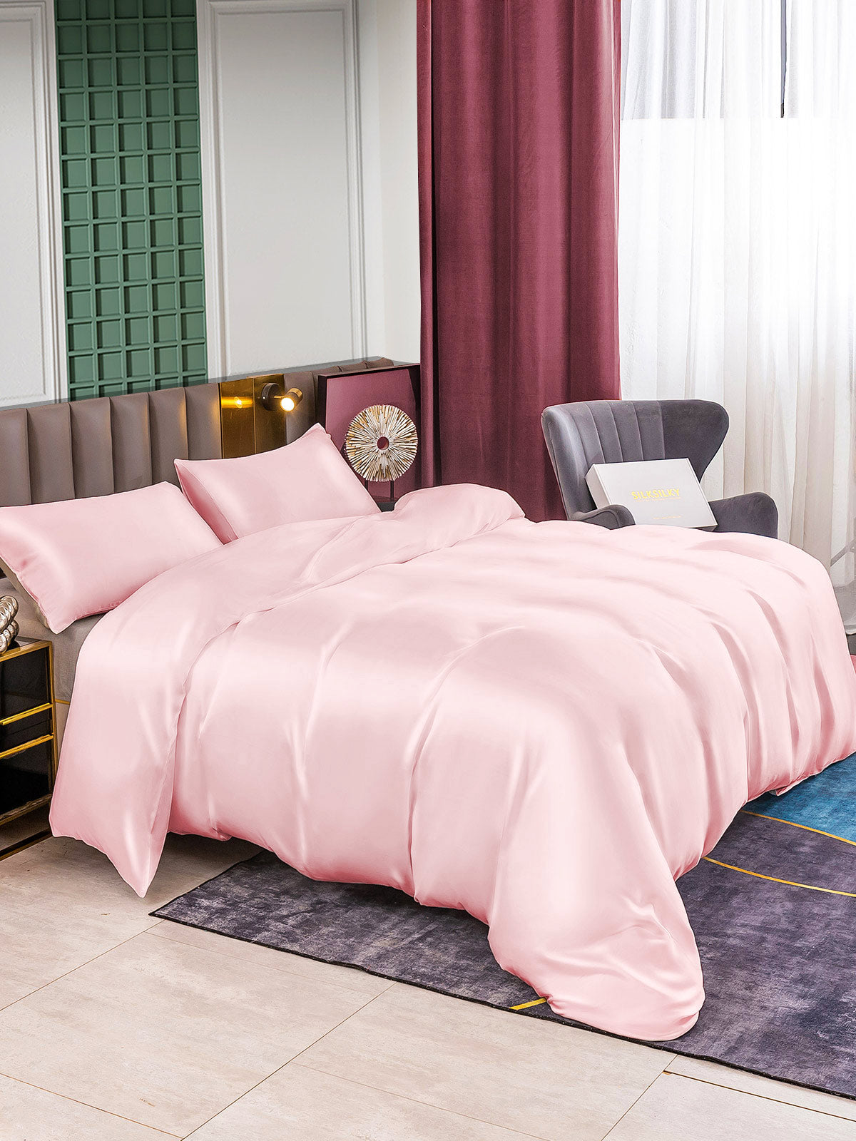 [Roze] SilkSilky-NL 25Momme Bedding Set 004