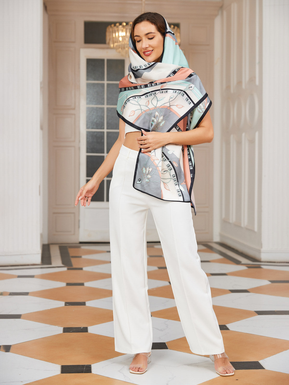 [P030] SilkSilky-NL Pure Silk Scarf 005