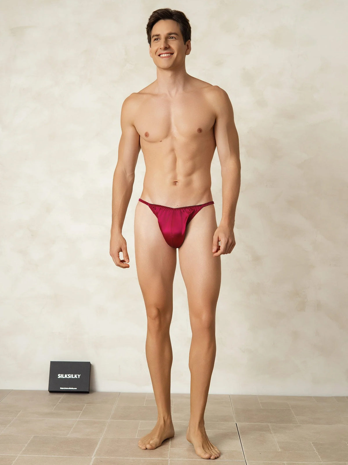 [Wijn] SilkSilky-NL Zijde Mens Underwear 005