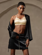 [Zwart] SilkSilky-NL 19Momme Lange Mouw Dames Bovenkleding 007