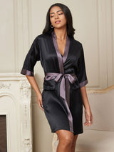 [Zwart] SilkSilky-NL Half Sleeve Dames Kamerjas 006
