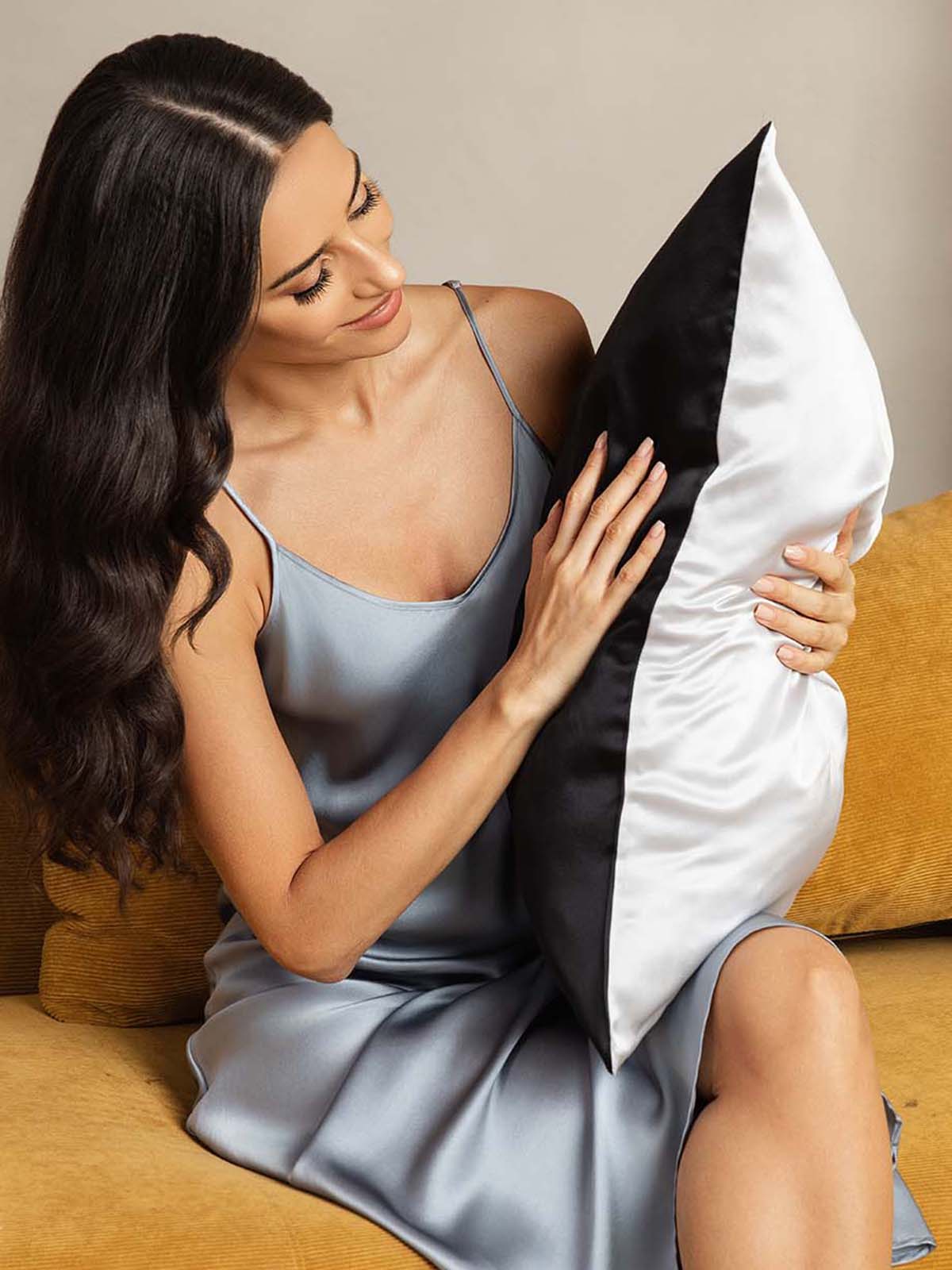 22Momme 100% Moerbeizijde Pillowcase - Tweekleurig Ontwerp