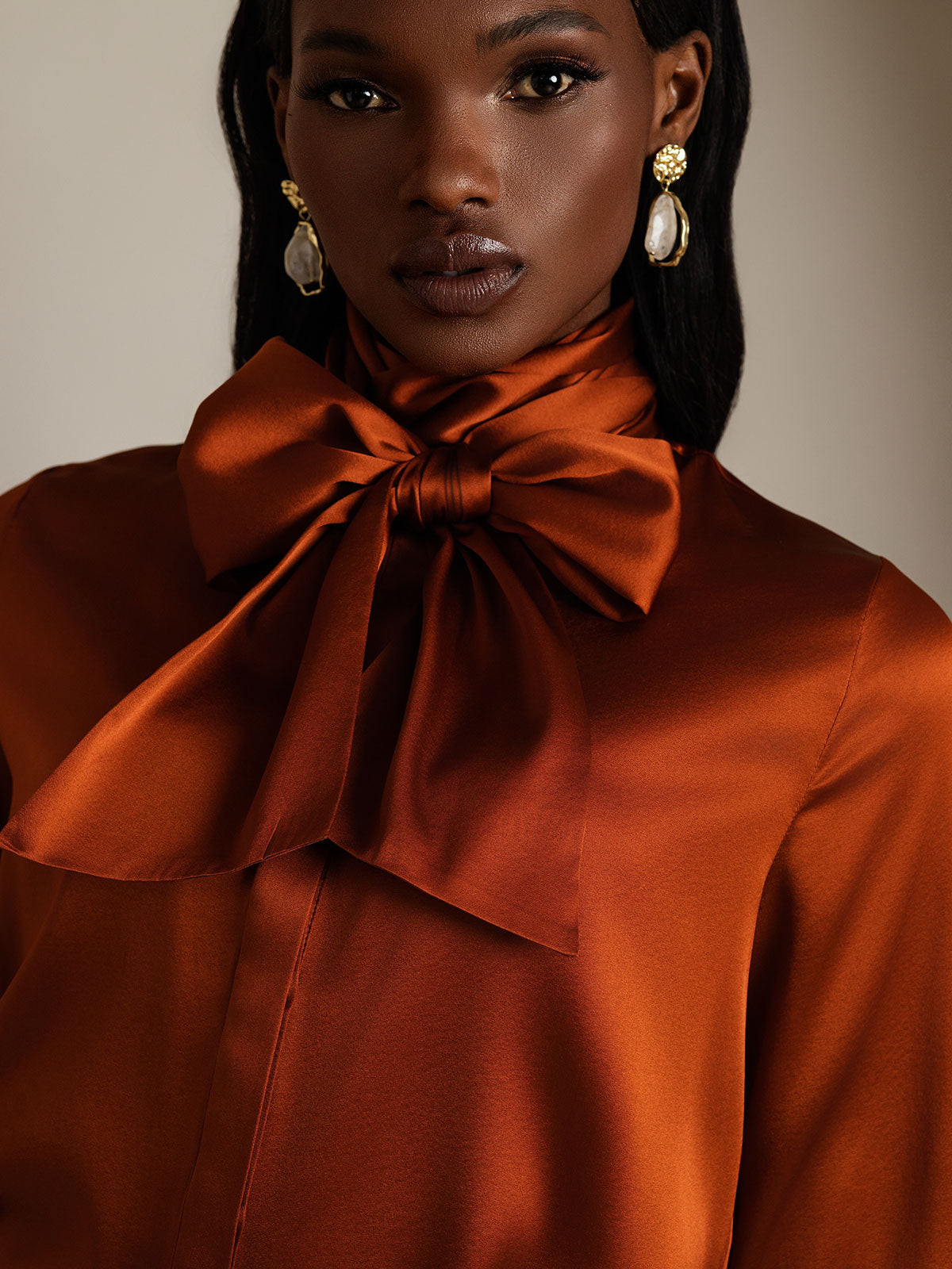 [Karamel] SilkSilky-NL 19Momme Zijde Lange Mouw Blouse 010