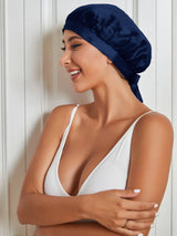 [Donkerblauw] SilkSilky-NL Slaapmutsen 001