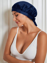 [Donkerblauw] SilkSilky-NL Slaapmutsen 005