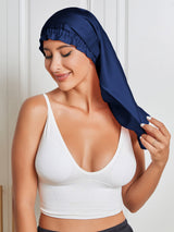 [Donkerblauw] SilkSilky-NL Sleep Cap 005