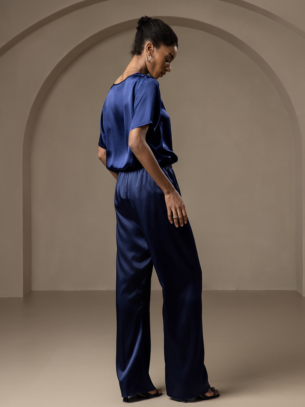 [Donkerblauw] SilkSilky-NL Womens Pants 002