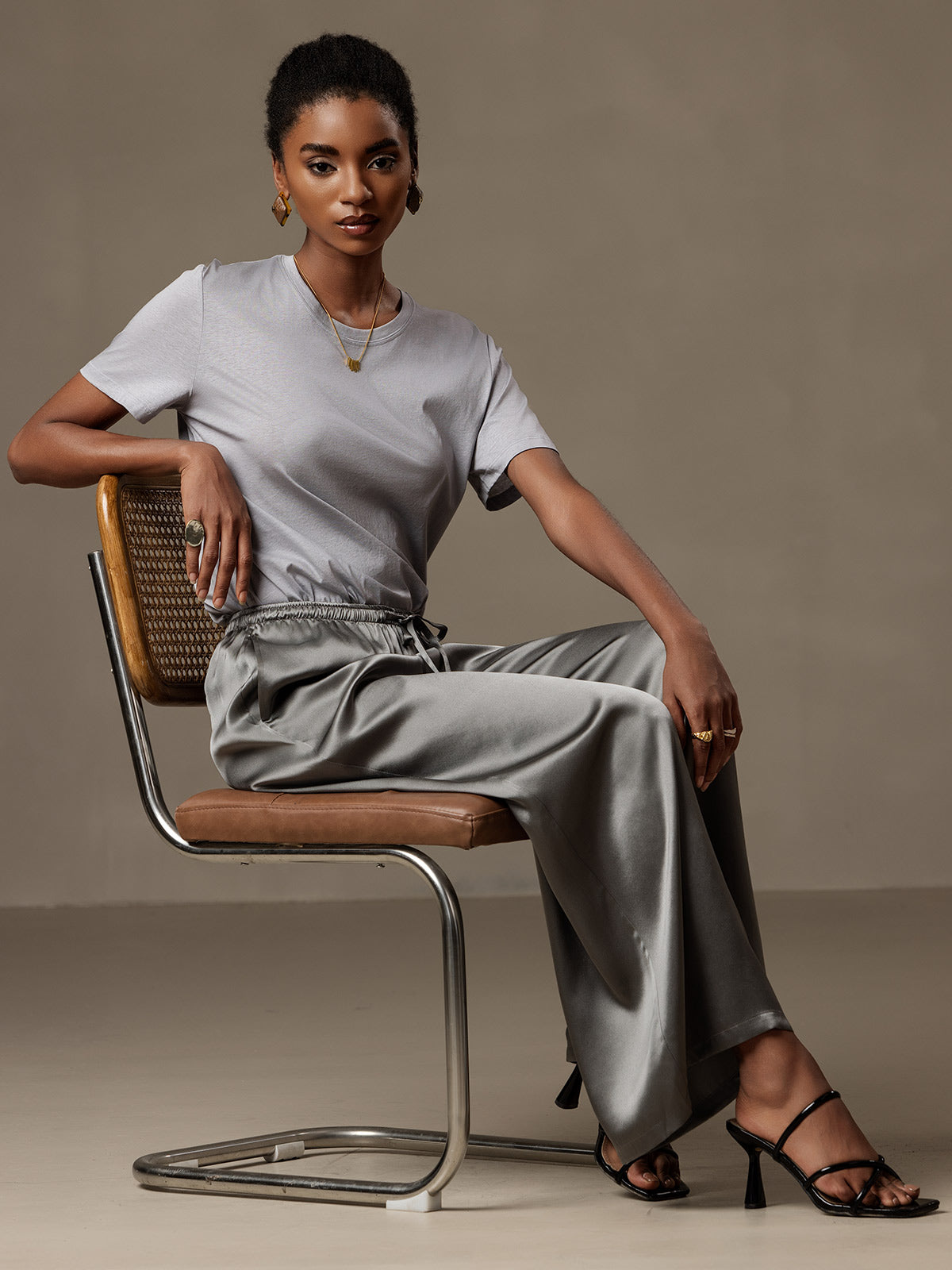 [Donkergrijs] SilkSilky-NL Womens Pants 003