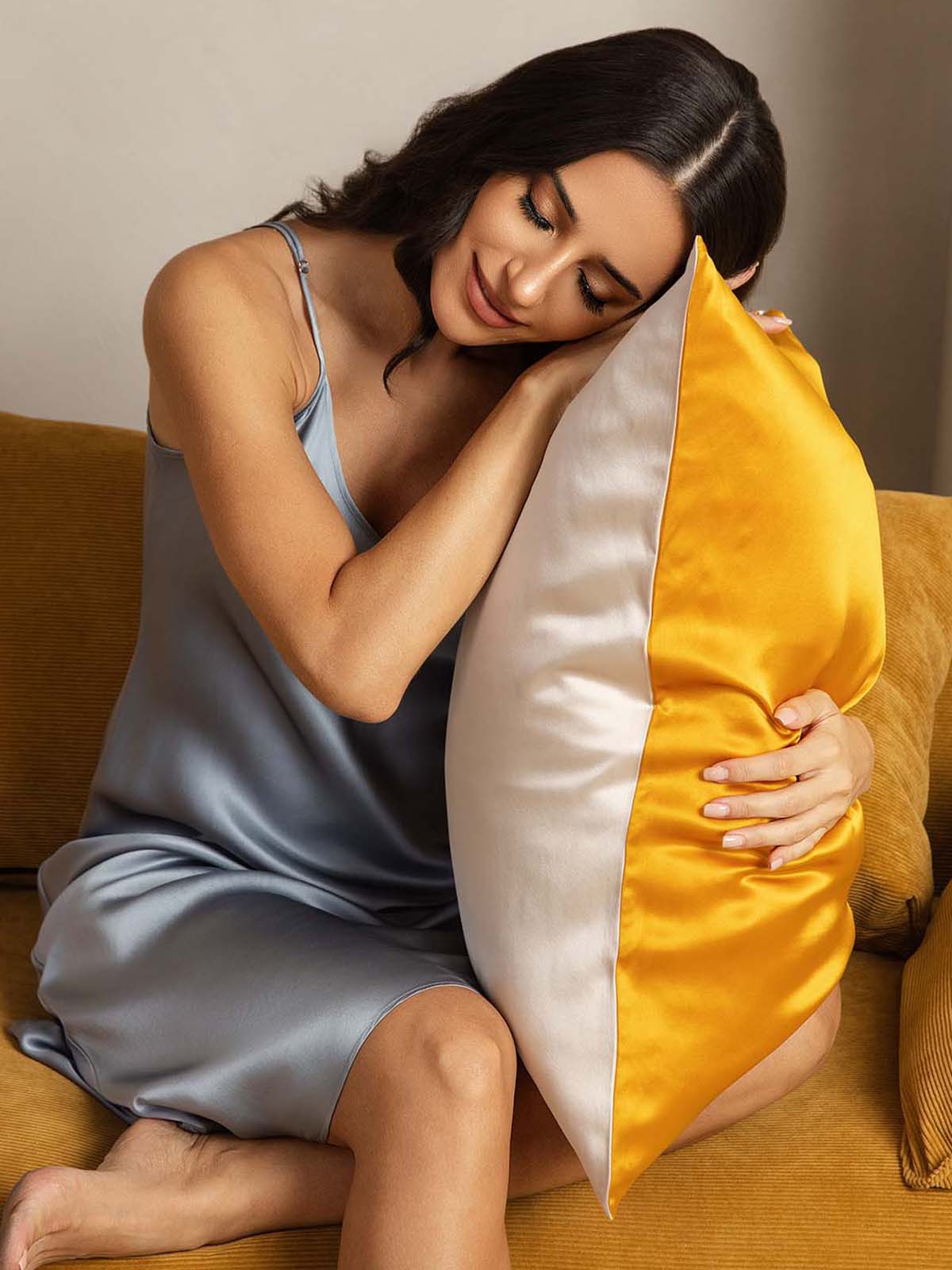 22Momme 100% Moerbeizijde Pillowcase - Tweekleurig Ontwerp