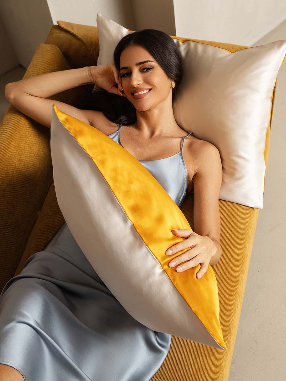 22Momme 100% Moerbeizijde Pillowcase - Tweekleurig Ontwerp