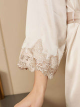 [Ivoor] SilkSilky-NL 3/4 Sleeve V Neck Nachthemd&Kamerjas Set 010
