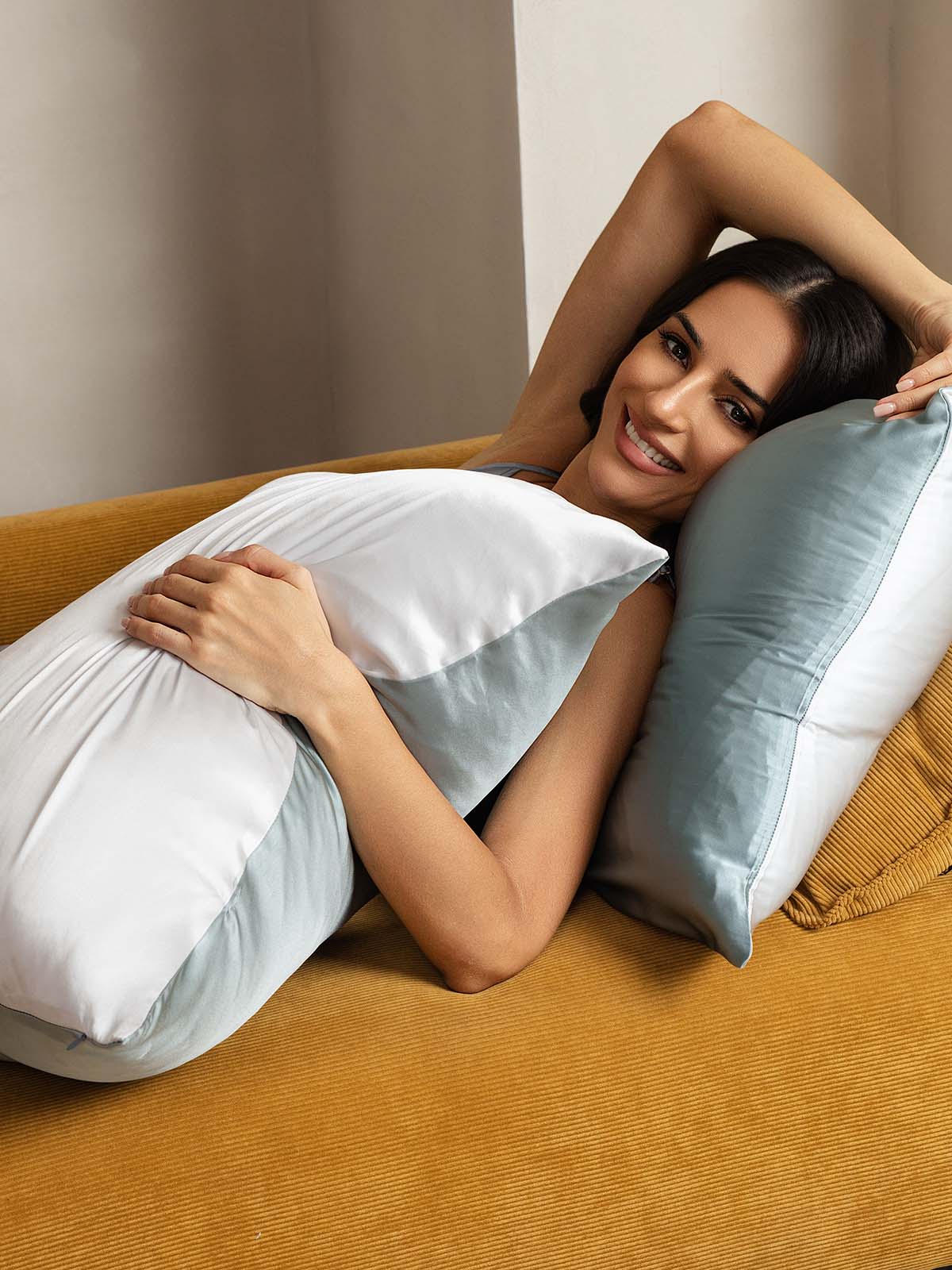 22Momme 100% Moerbeizijde Pillowcase - Tweekleurig Ontwerp