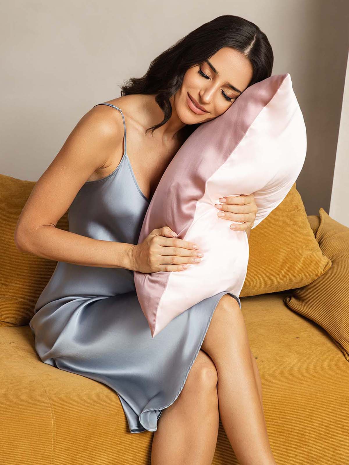 22Momme 100% Moerbeizijde Pillowcase - Tweekleurig Ontwerp