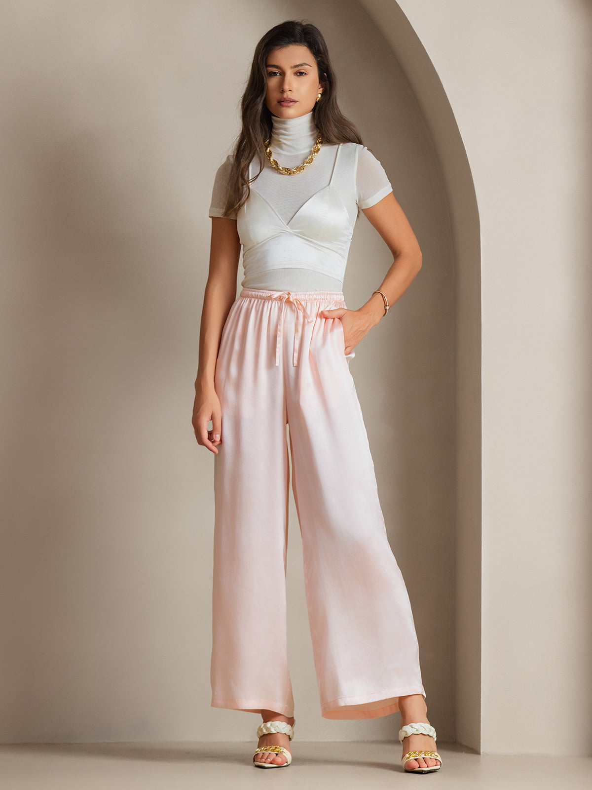 [Roze] SilkSilky-NL Womens Pants 004