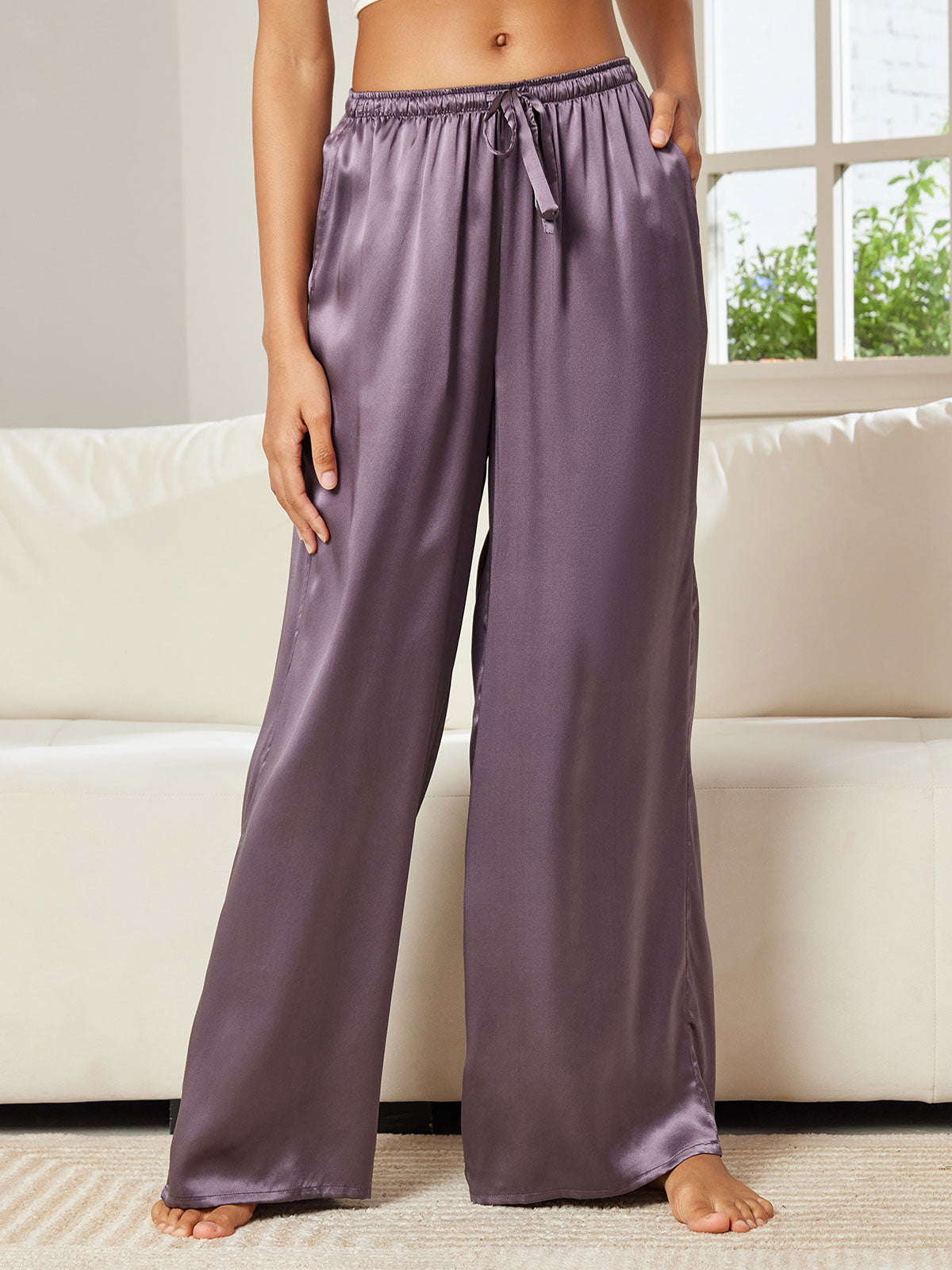 [Paars Grijs] SilkSilky-NL Womens Pants 003