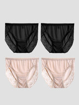 [Black+Beige] SilkSilky  Silk Jersey Panty 003
