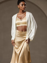 [Wit] SilkSilky-NL 19Momme Lange Mouw Dames Bovenkleding 001