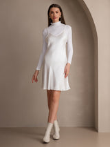 [Wit] SilkSilky-NL Spaghetti Bandjes V Hals Jurk 006
