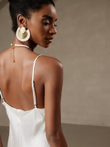 [Wit] SilkSilky-NL Spaghetti Strap Cowl Neck Jurk 002