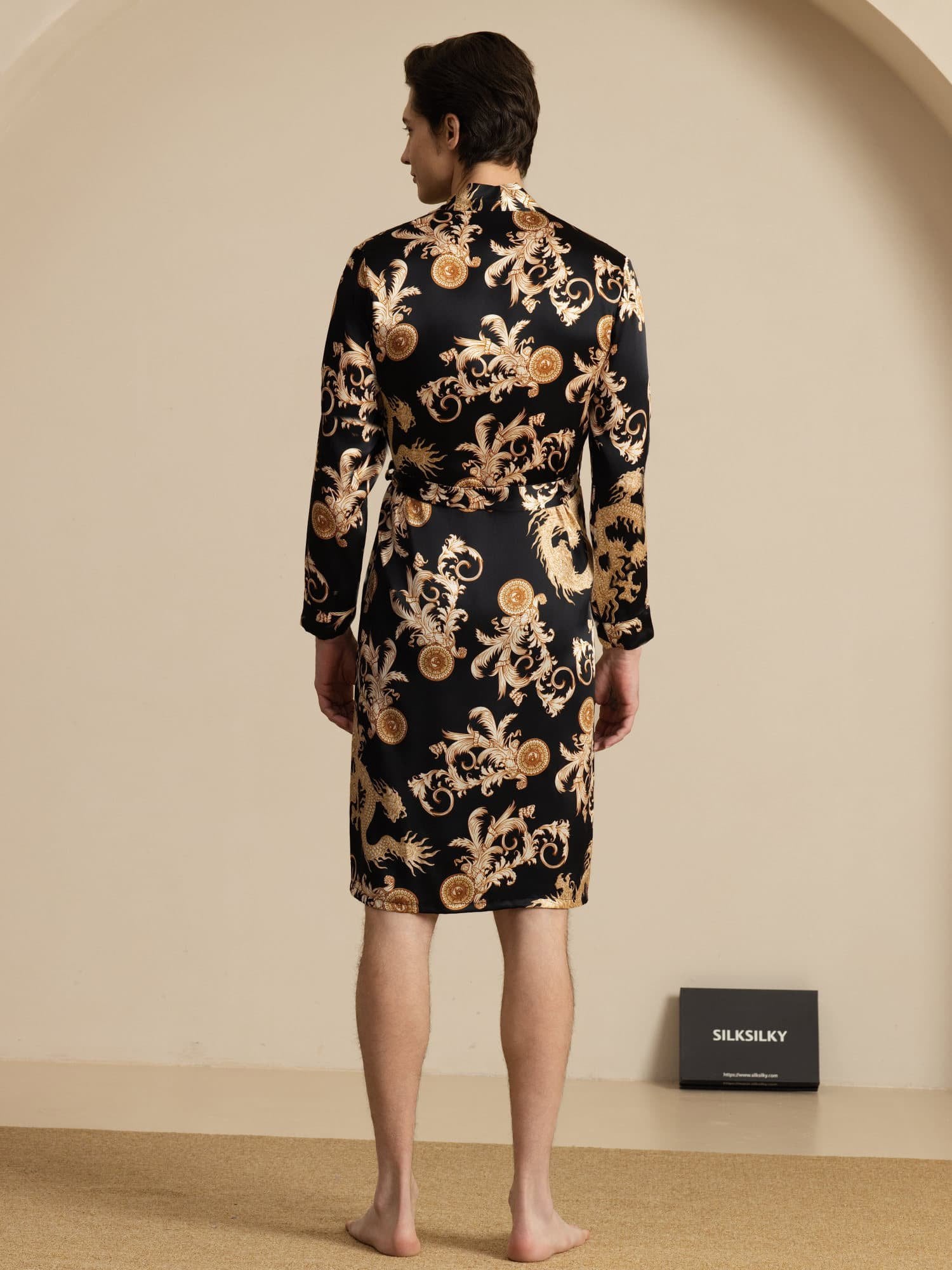 [Zwarte Draak] SilkSilky-NL Long Sleeve Heren Kamerjas 002