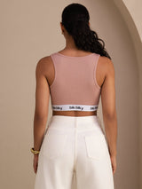 [Roze] SilkSilky-NL Sleeveless Crew Neck Cami-Top 002