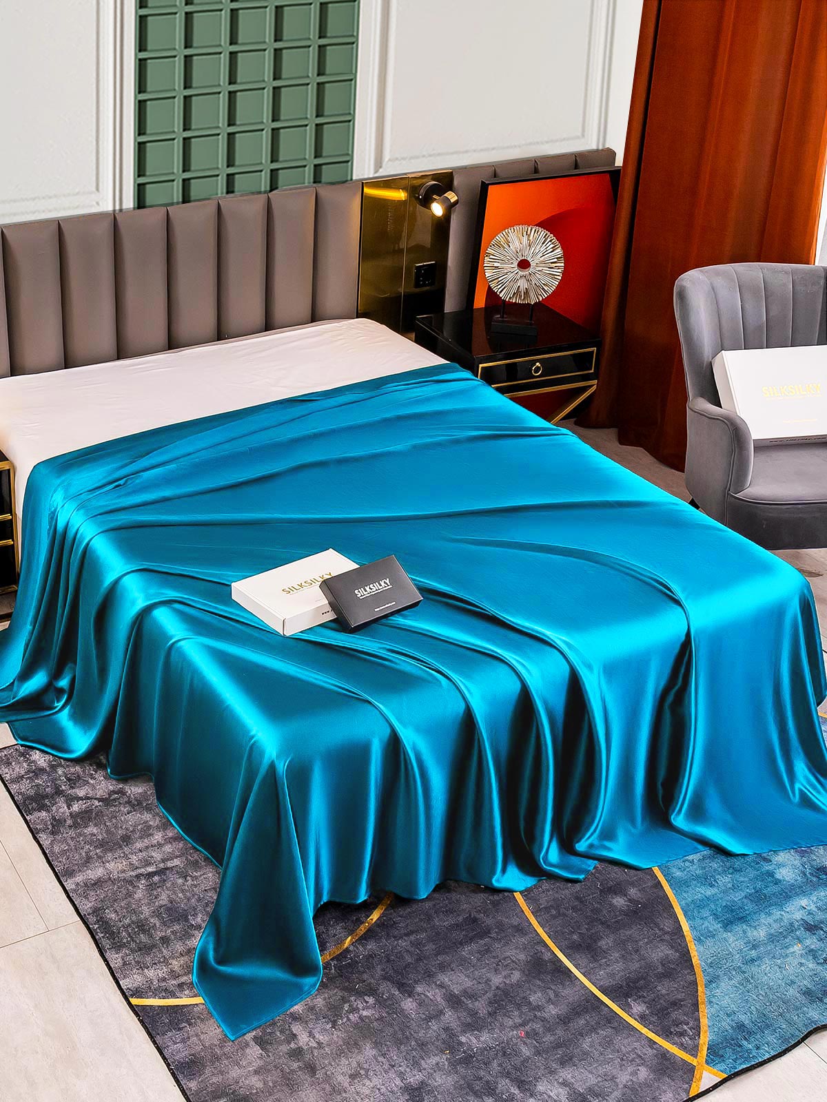 [Koningsblauw] SilkSilky-NL 25Momme Sheet 001