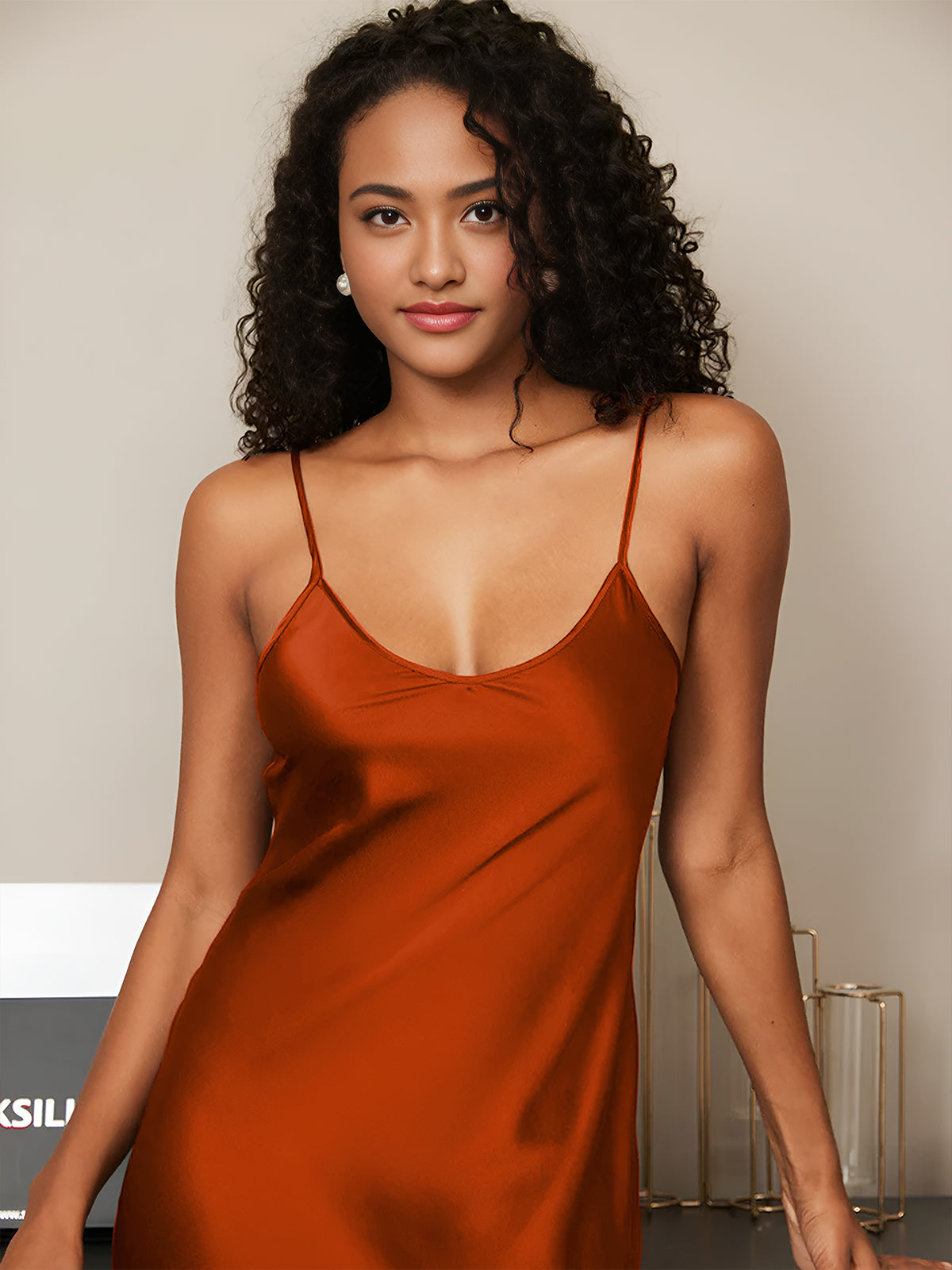 [Karamel] SilkSilky-NL Ronde Hals Nachthemd 005