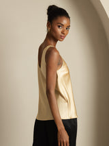 [Champagne] SilkSilky-NL Sleeveless V Neck Cami-Top 003