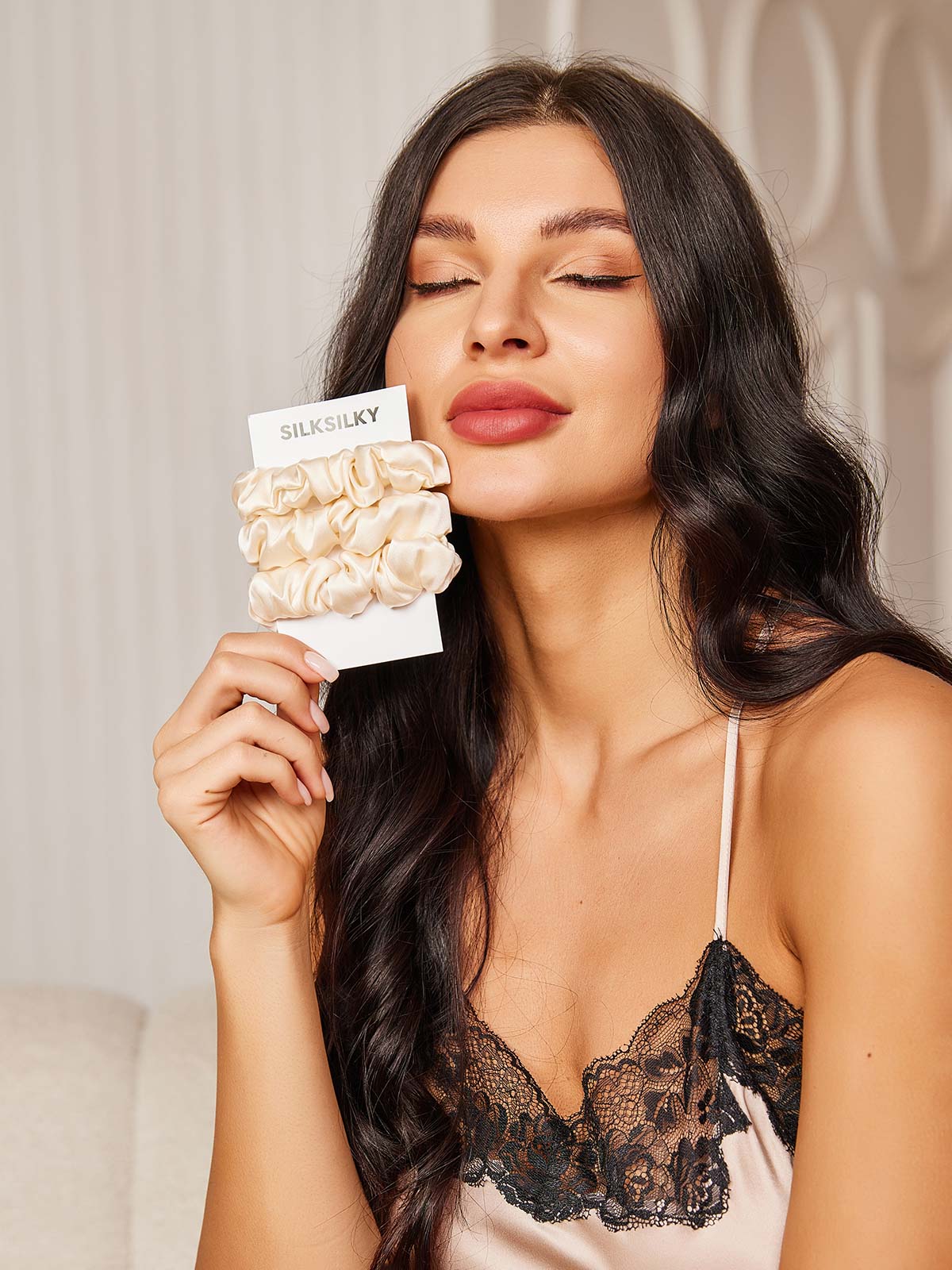 [Lichtbeige] SilkSilky-NL 19Momme Scrunchie 002