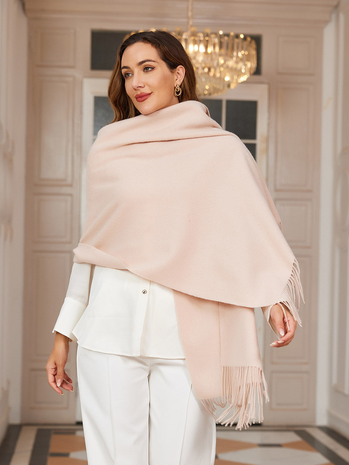 [Beige] SilkSilky-NL Wol Scarf 002