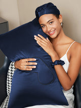 [Donkerblauw] SilkSilky-NL 19Momme Pure Silk Pillowcase Set 001
