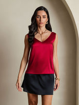 [Wijn] SilkSilky-NL Sleeveless V Neck Cami-Top 004