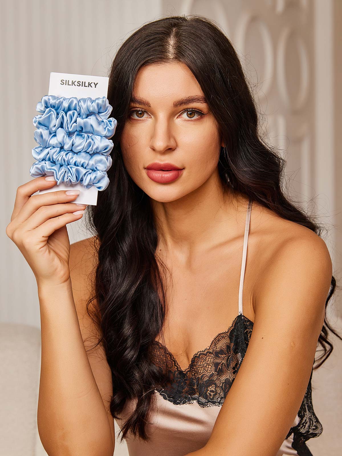 [Hemelsblauw] SilkSilky-NL 19Momme Scrunchie 001