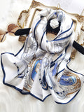 SilkSilky NL Pure Silk Scarf Blauw 001