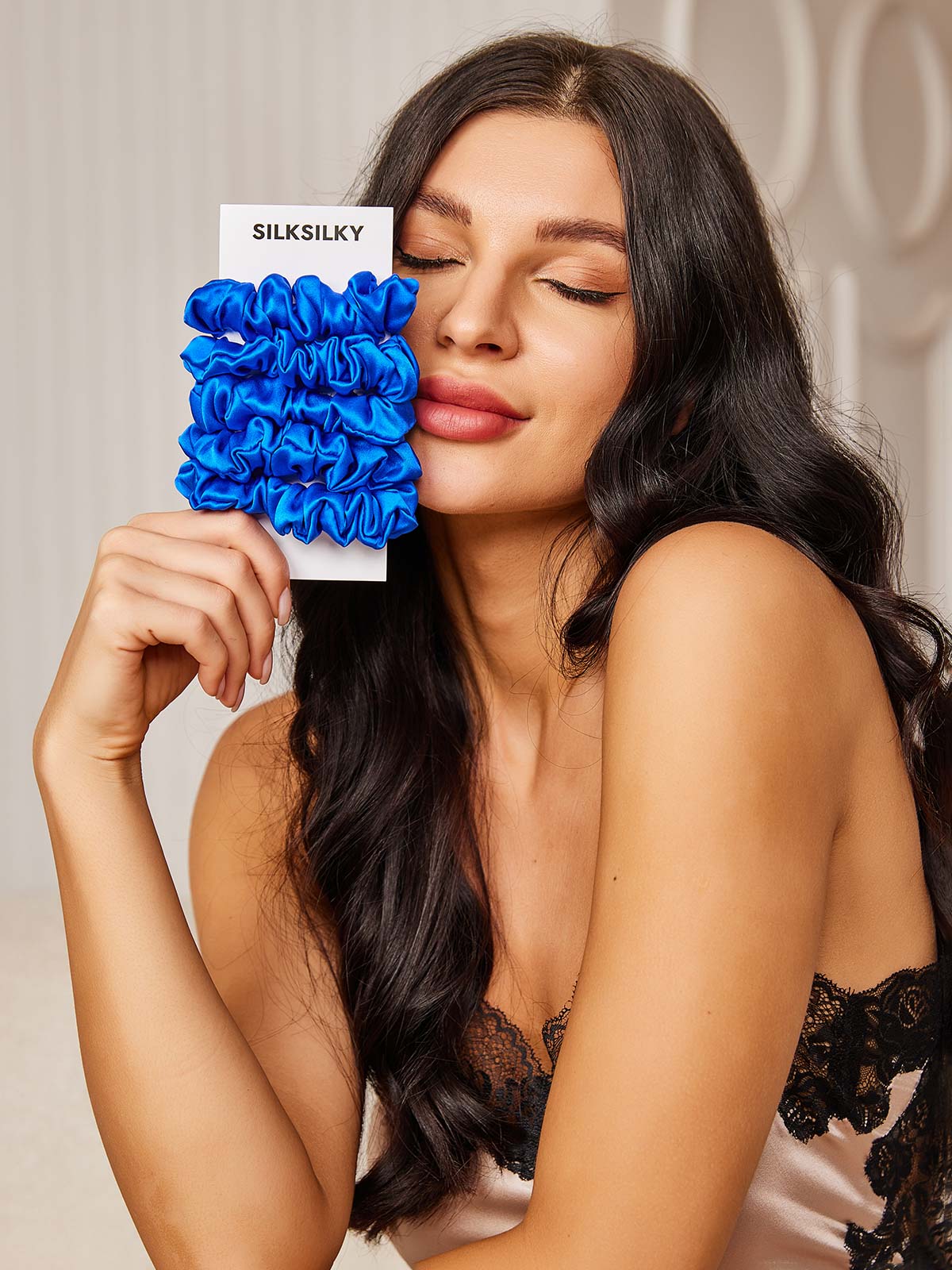 [Blauw] SilkSilky-NL 19Momme Scrunchie 002