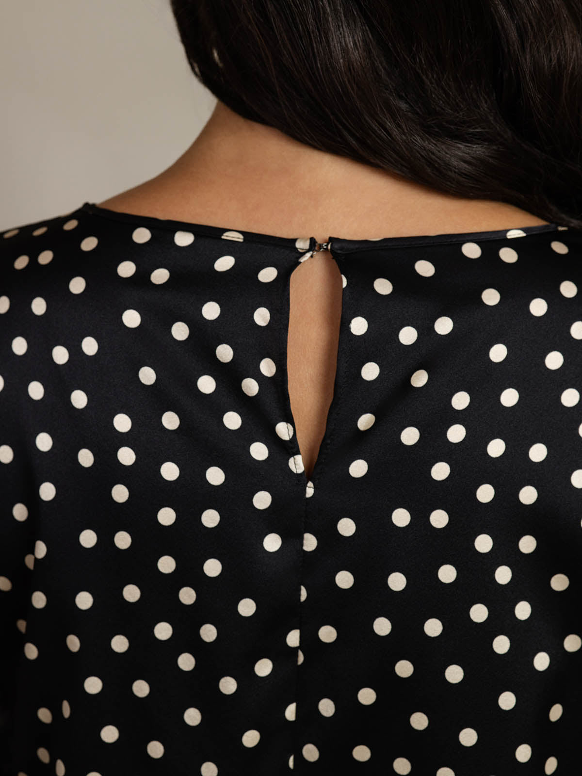 [Stippen] SilkSilky-NL 19Momme Zijde Ronde Hals Dames T-Shirt 005,