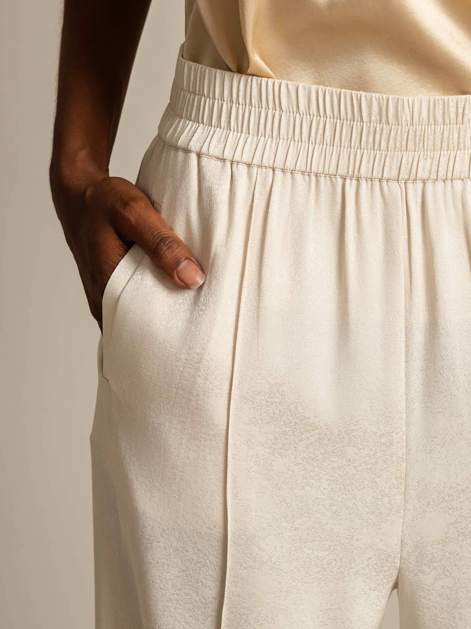 [Beige] SilkSilky-NL 22Momme Zijde Womens Pants 004