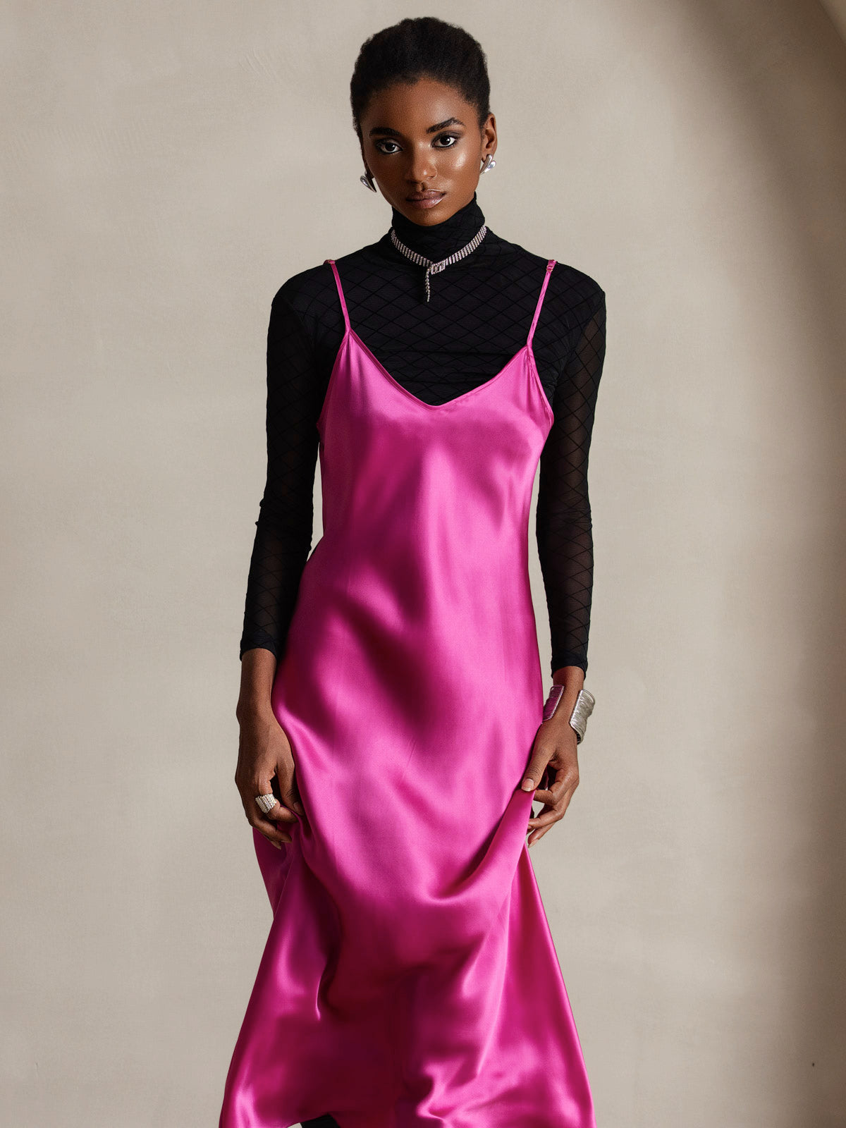 Jurken Jurk Zijde Rode Jurken Zijden Jurk Spaghettibandjes