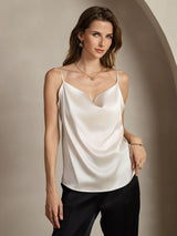 [Lichtgrijs] SilkSilky-NL 19Momme Spaghetti Bandjes Waterval Hals Cami-Top 001