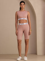 [Roze] SilkSilky-NL Sleeveless Crew Neck Women's Outfit Sets 005