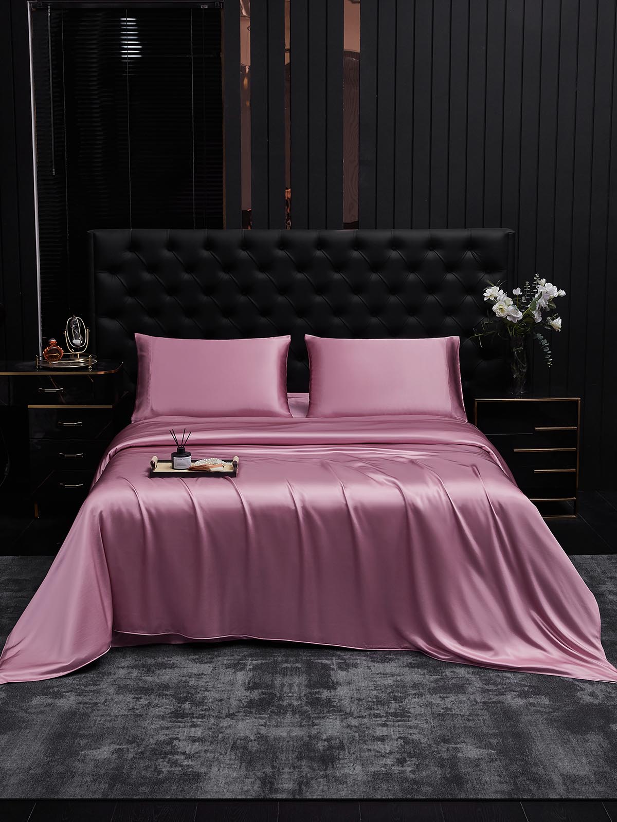 [Bleek Mauve] SilkSilky-NL 19Momme Bedding Set 001