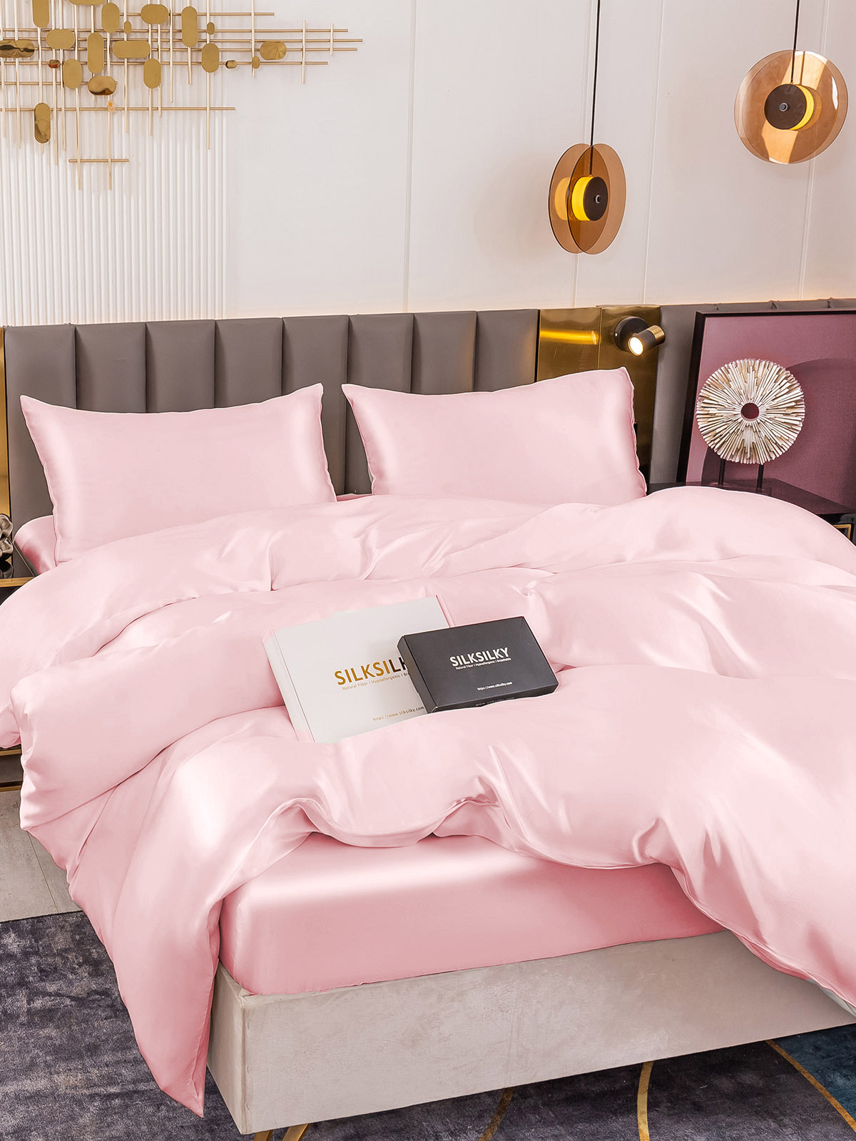 SilkSilky NL 19Momme Pure Silk Bedding Set Roze 005