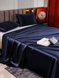 SilkSilky NL 22Momme Pure Silk Bedding Set Donkerblauw 004